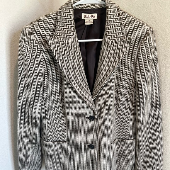 Michael Kors Jackets & Blazers - MICHAEL KORS Herringbone Suit Blazer SZ 12 Equestrian Campus Dark Academia